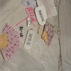 Bridal Accessories Set with Floral Fans and signs